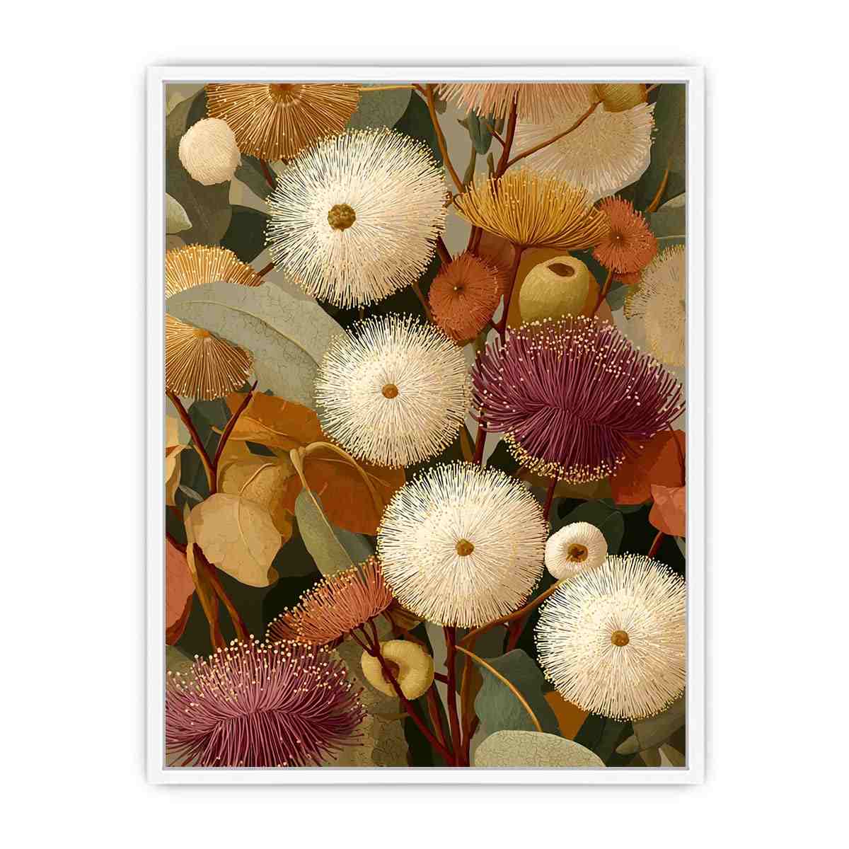 Earthy eucalyptus botanical Canvas Print