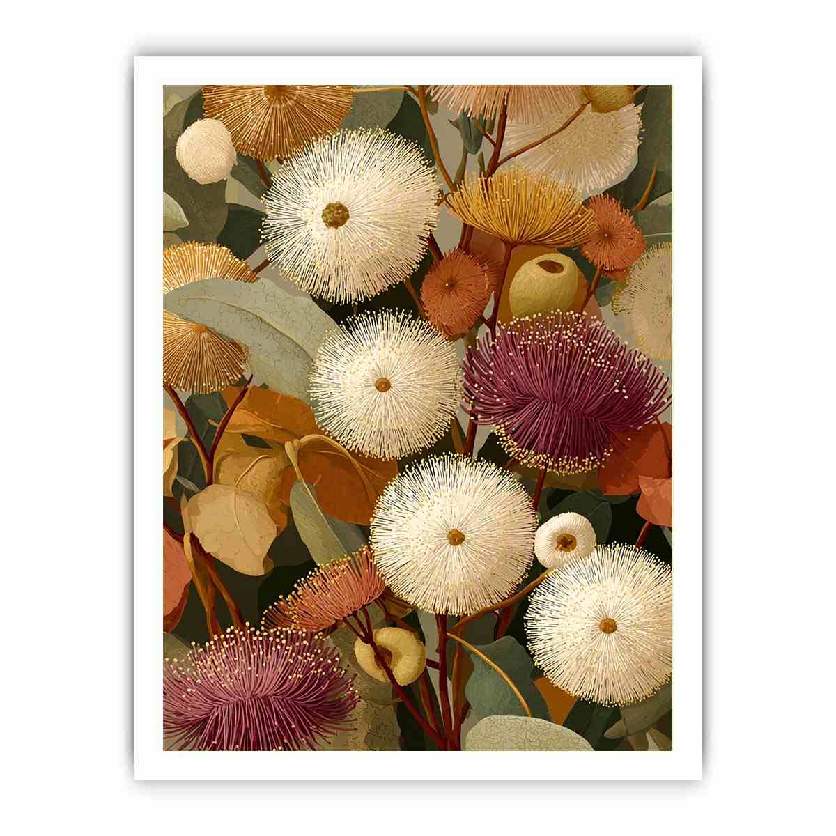 Earthy eucalyptus botanical Canvas Print