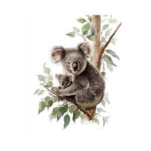 Watercolor koala and baby Canvas Print