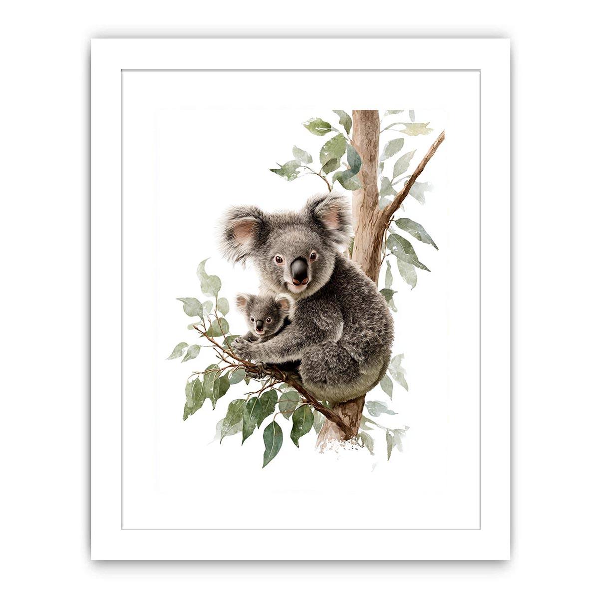 Watercolor koala and baby Canvas Print
