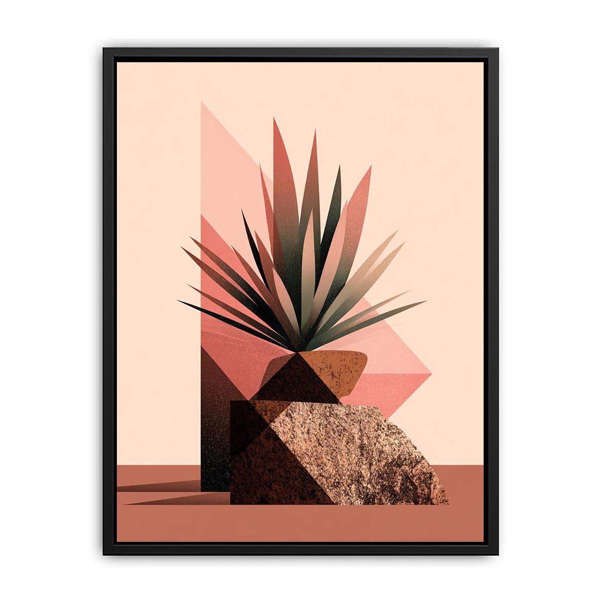 Earth tone geometric plant Canvas Print