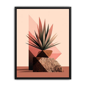 Earth tone geometric plant Canvas Print