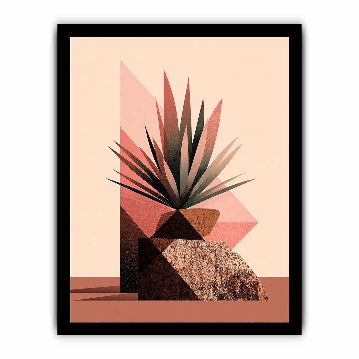 Earth tone geometric plant Canvas Print