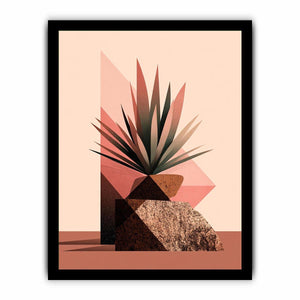 Earth tone geometric plant Canvas Print