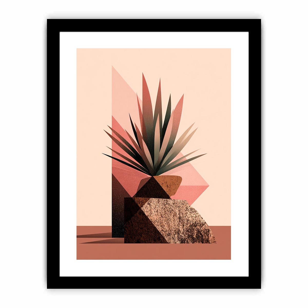 Earth tone geometric plant Canvas Print