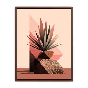 Earth tone geometric plant Canvas Print