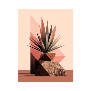 Earth tone geometric plant Canvas Print