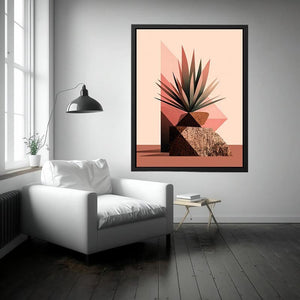 Earth tone geometric plant Canvas Print