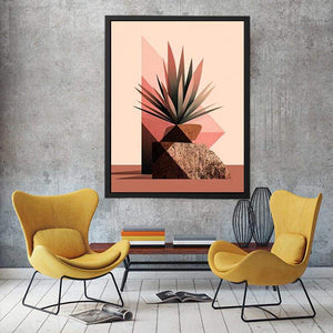Earth tone geometric plant Canvas Print