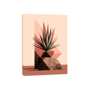 Earth tone geometric plant Canvas Print