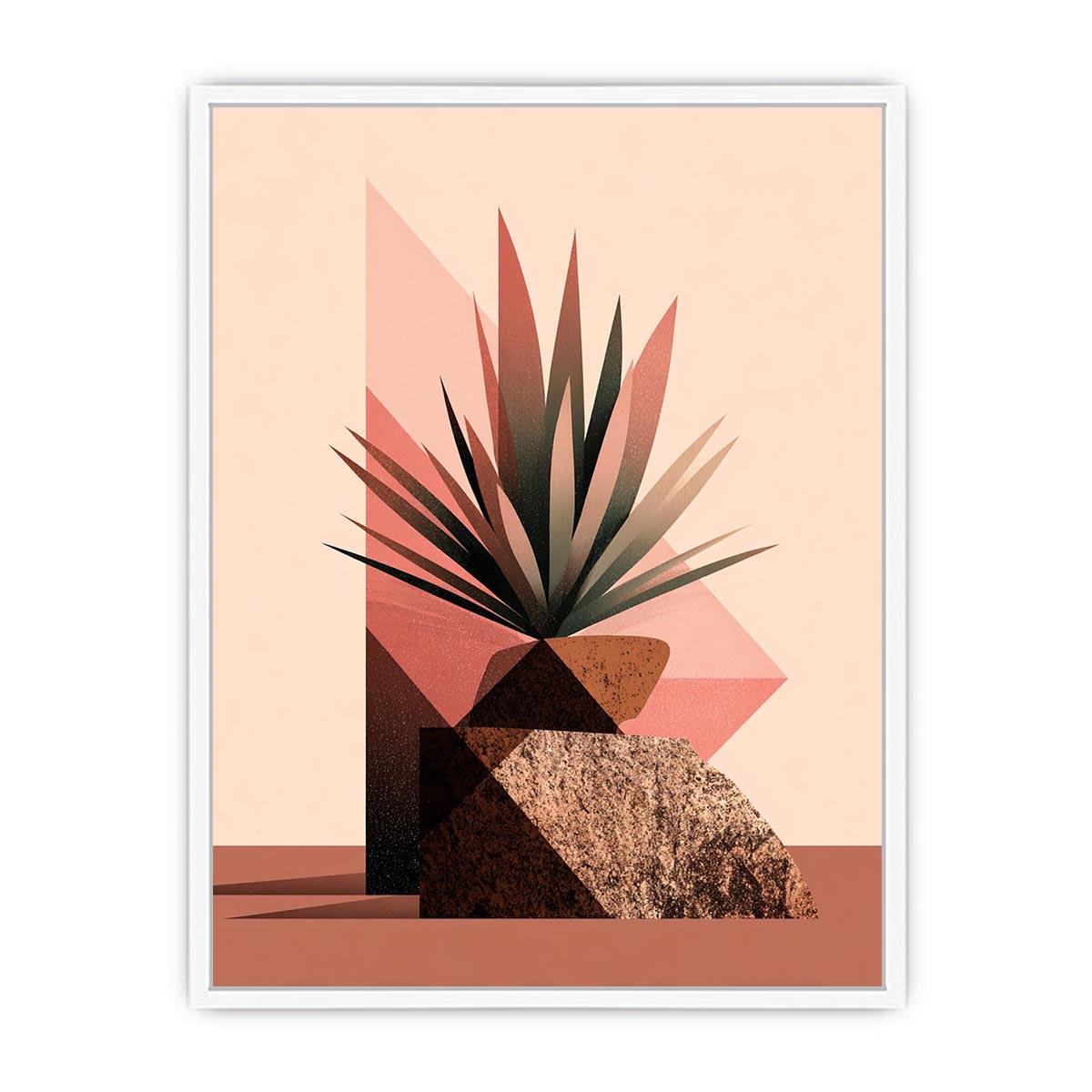 Earth tone geometric plant Canvas Print