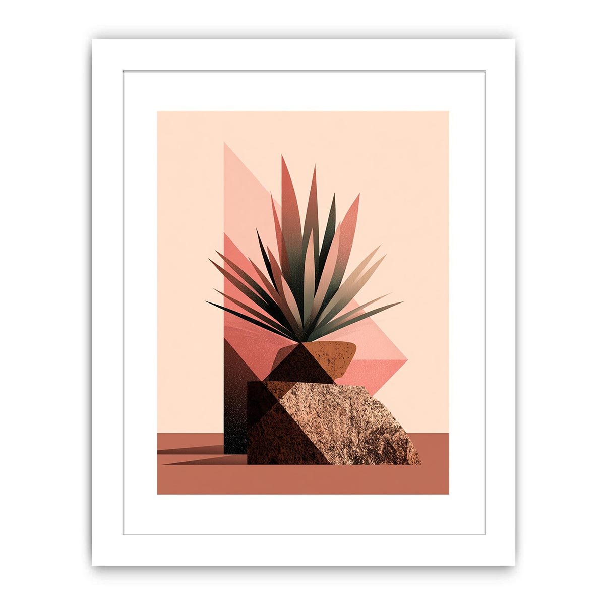 Earth tone geometric plant Canvas Print