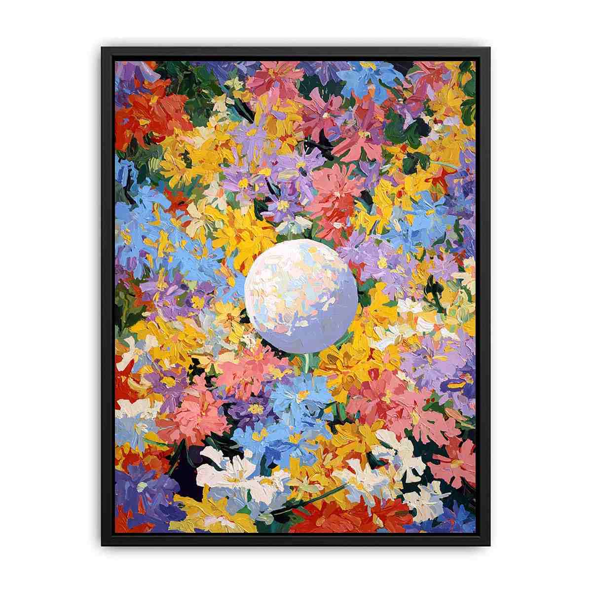 Colorful floral moon Canvas Print