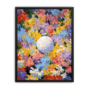 Colorful floral moon Canvas Print
