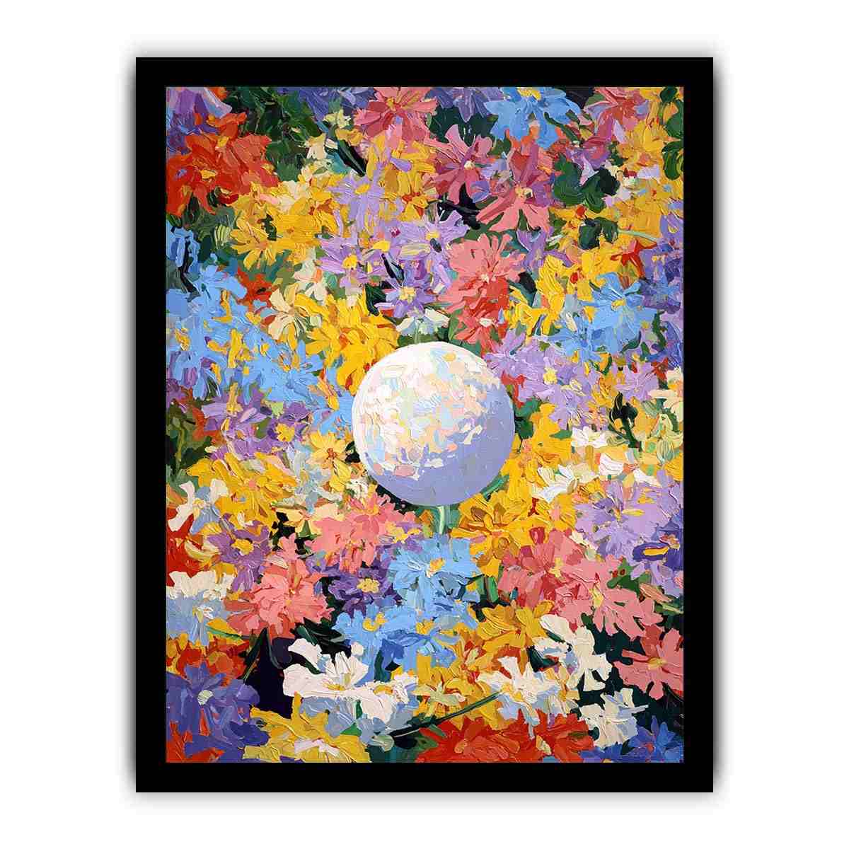 Colorful floral moon Canvas Print