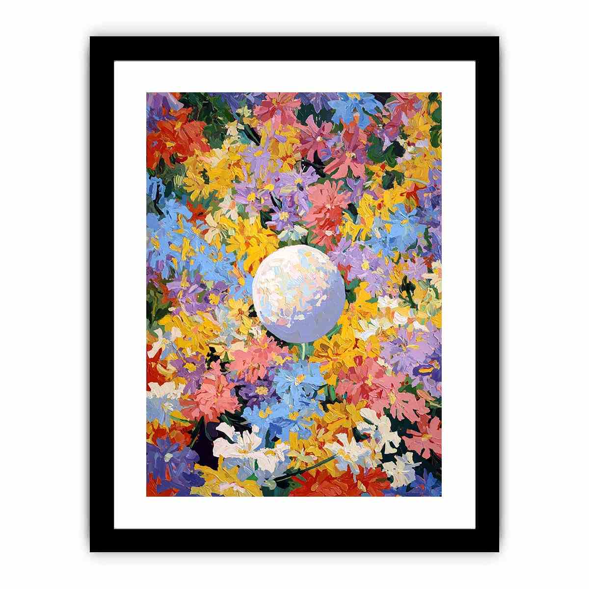 Colorful floral moon Canvas Print