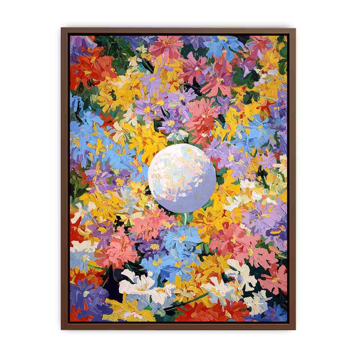 Colorful floral moon Canvas Print