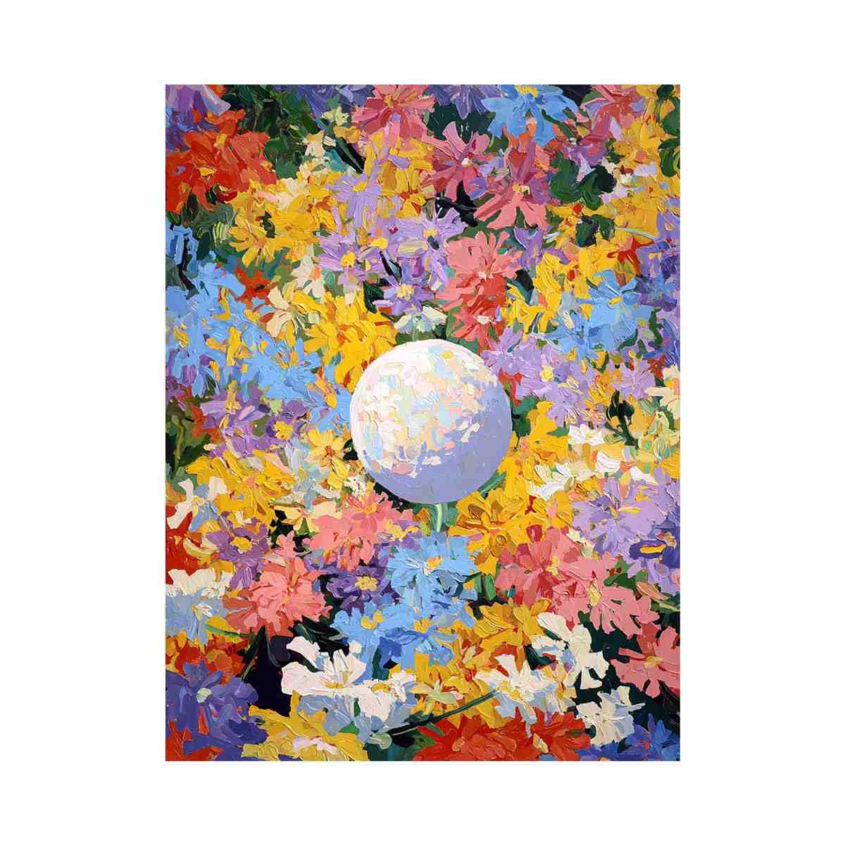 Colorful floral moon Canvas Print