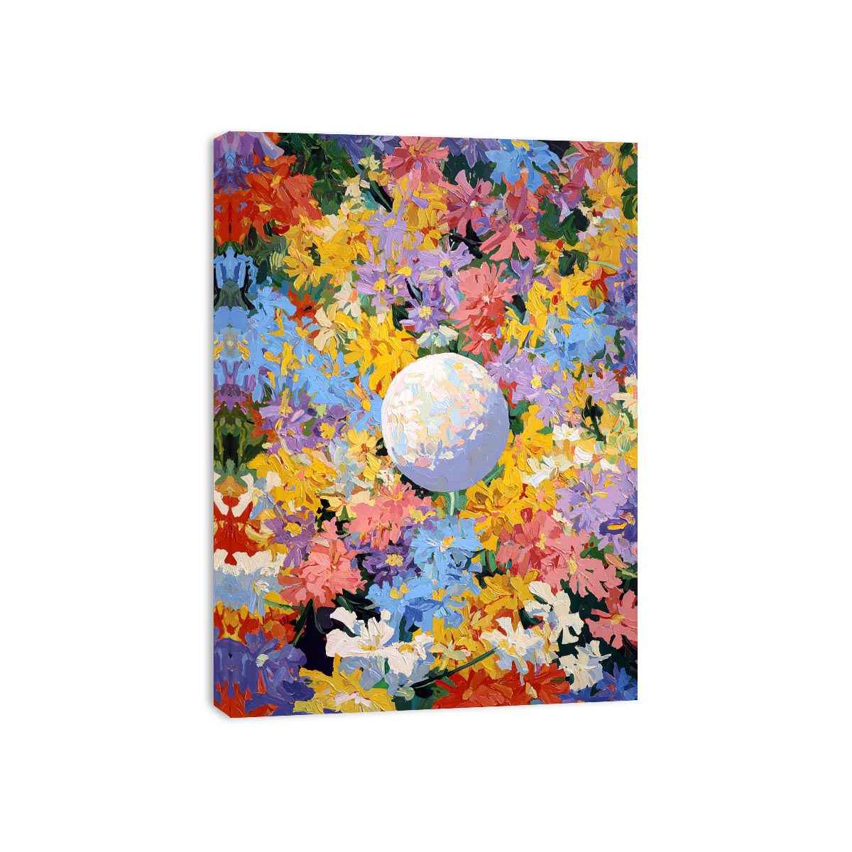 Colorful floral moon Canvas Print