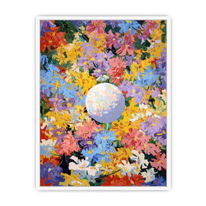 Colorful floral moon Canvas Print