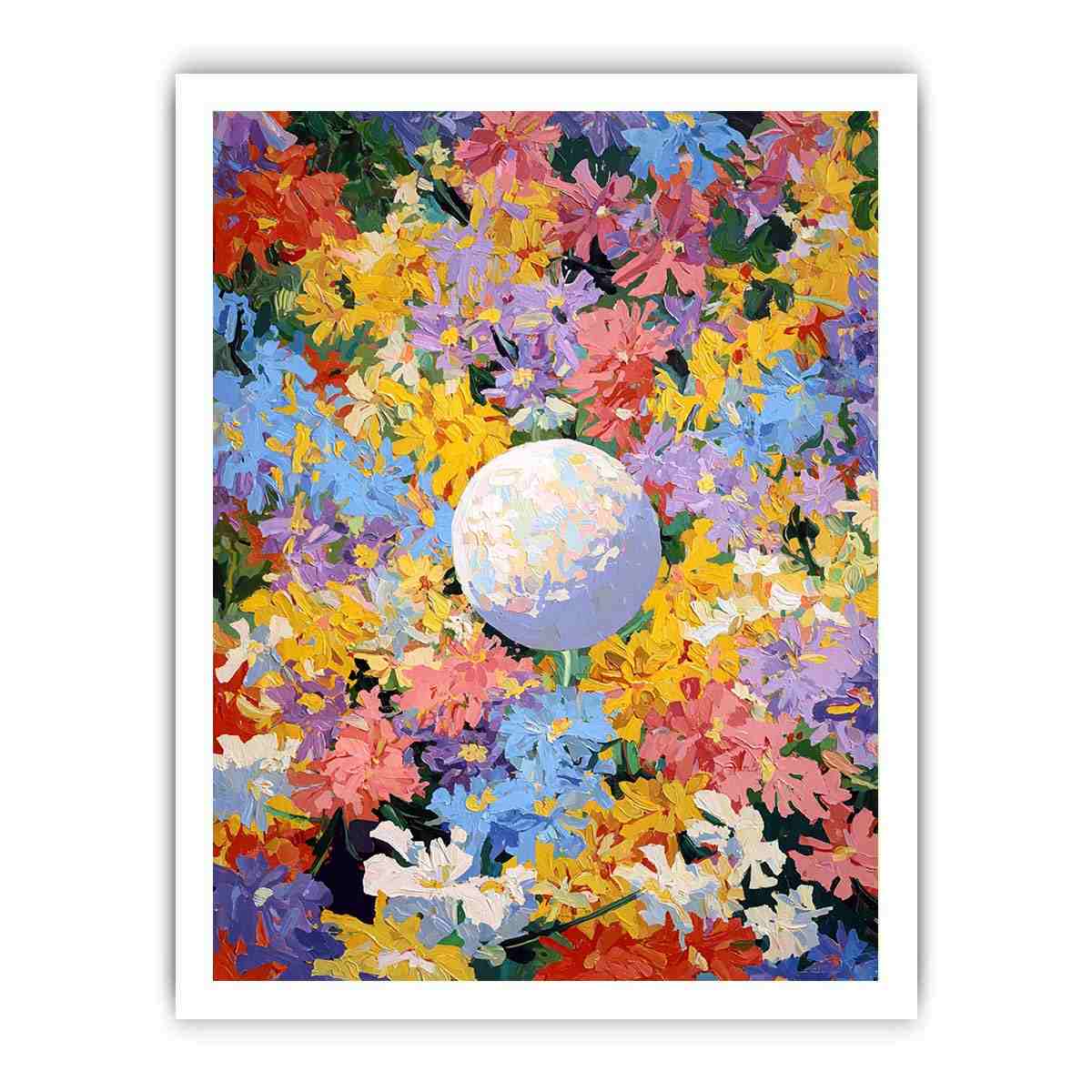 Colorful floral moon Canvas Print