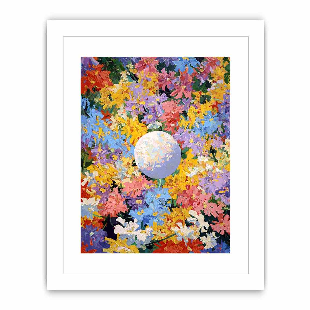 Colorful floral moon Canvas Print