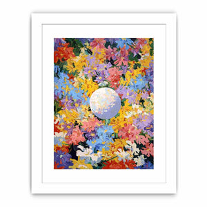 Colorful floral moon Canvas Print