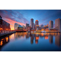 Waterfront city skyline canvas