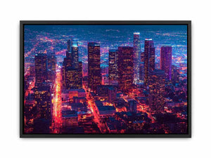 Night city skyline Canvas Print