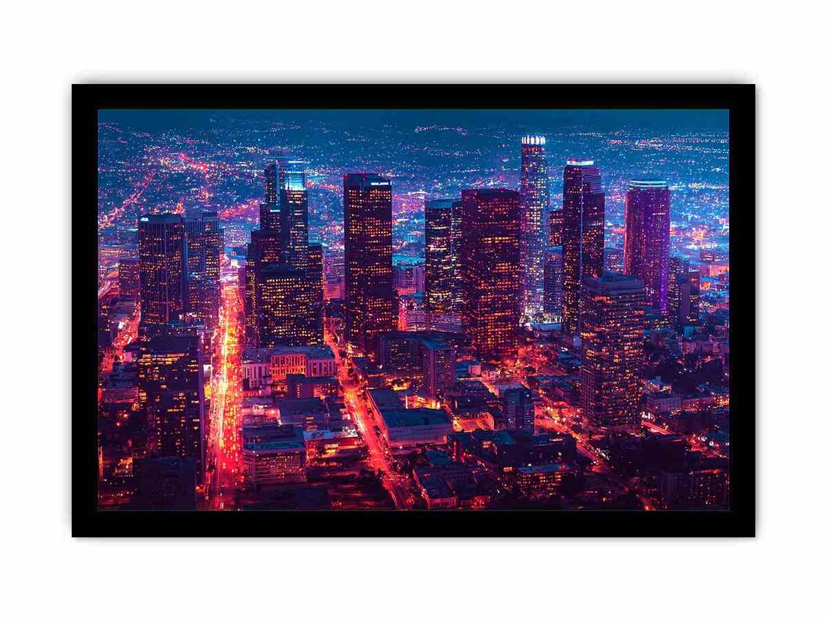 Night city skyline Canvas Print