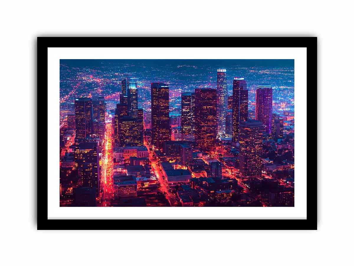 Night city skyline Canvas Print
