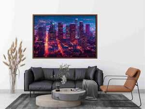 Night city skyline Canvas Print
