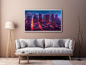 Night city skyline Canvas Print