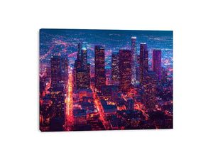 Night city skyline Canvas Print