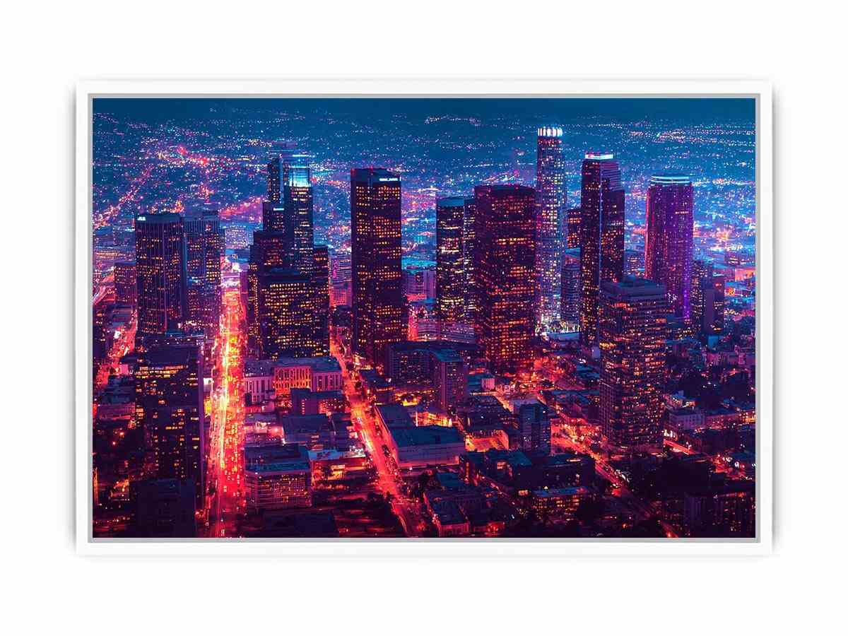 Night city skyline Canvas Print