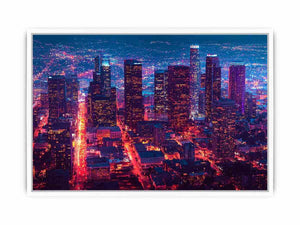 Night city skyline Canvas Print