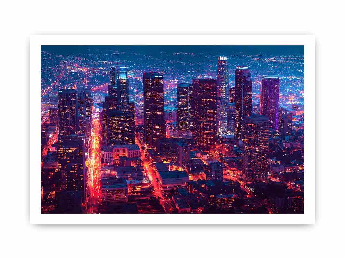Night city skyline Canvas Print