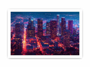 Night city skyline Canvas Print