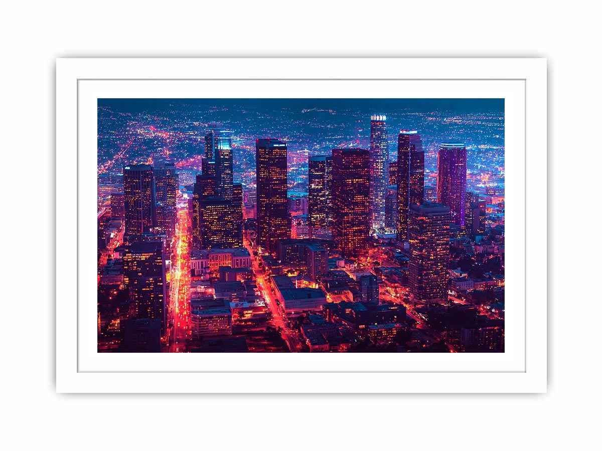 Night city skyline Canvas Print