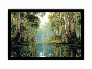 Serene forest river landscape Canvas Print