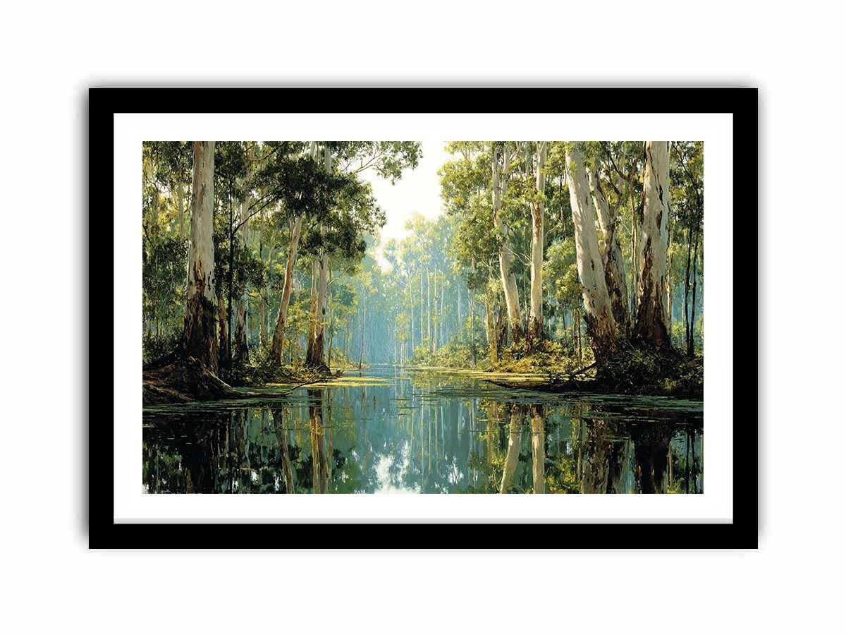 Serene forest river landscape Canvas Print