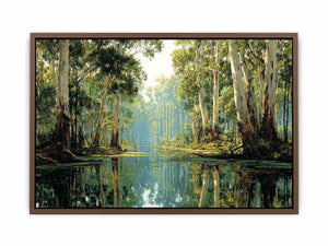 Serene forest river landscape Canvas Print