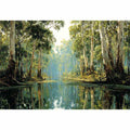 Serene forest river landscape Canvas Print