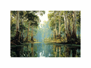 Serene forest river landscape Canvas Print