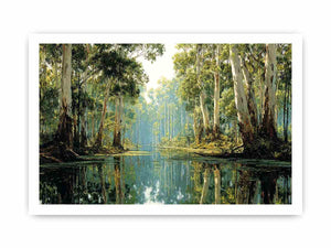 Serene forest river landscape Canvas Print