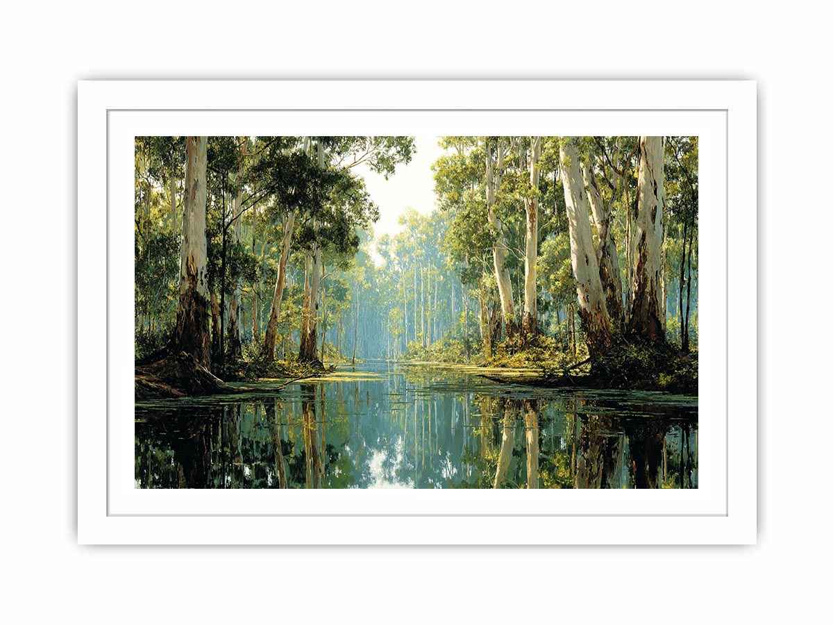 Serene forest river landscape Canvas Print