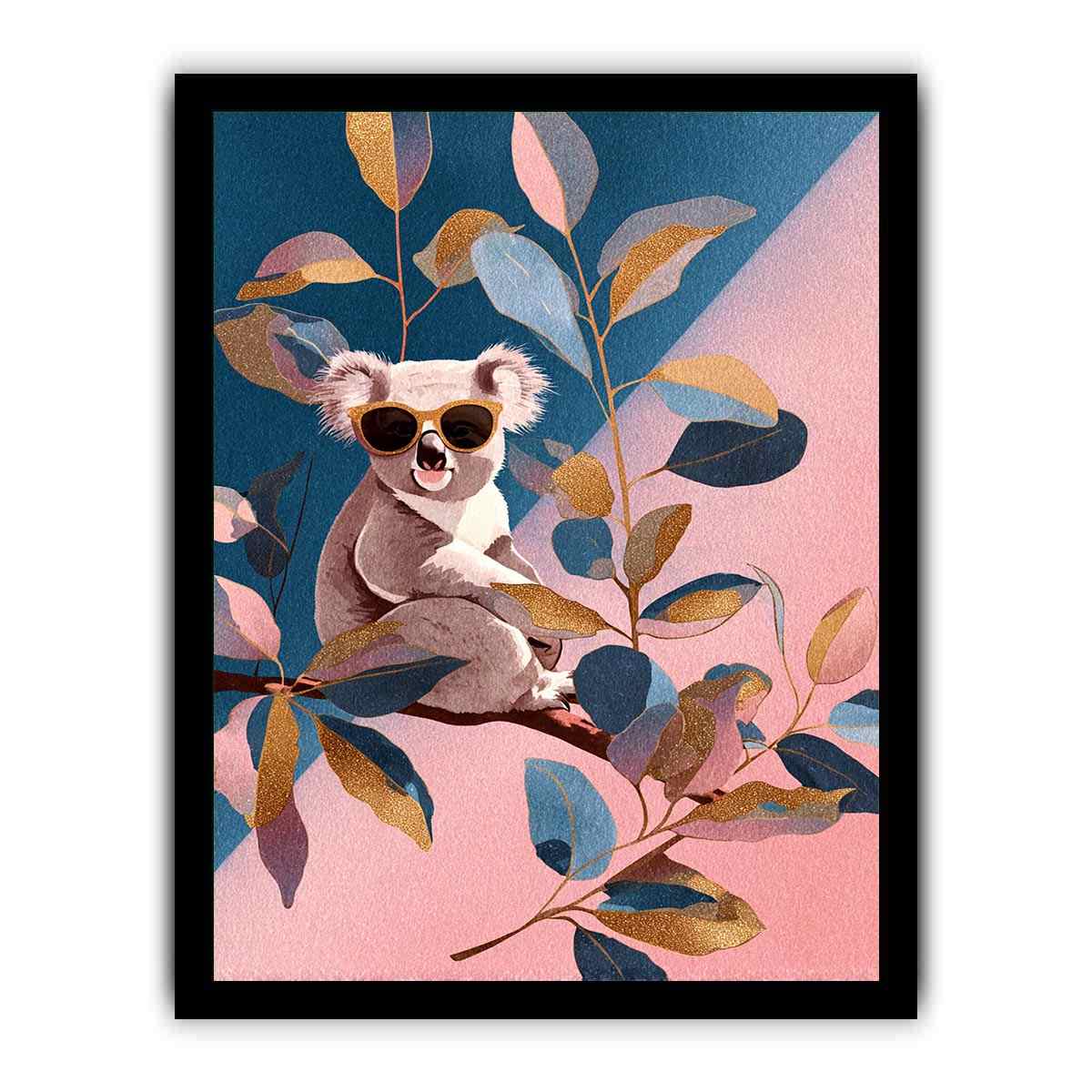 Cute koala illustration Canvas Print with sunglasses