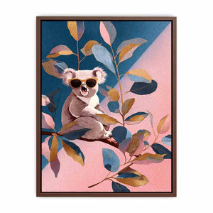 Cute koala illustration Canvas Print with sunglasses