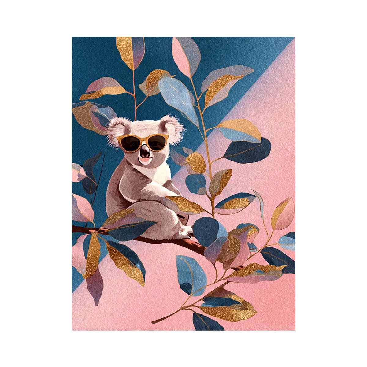 Cute koala illustration Canvas Print with sunglasses