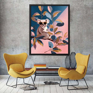 Cute koala illustration Canvas Print with sunglasses